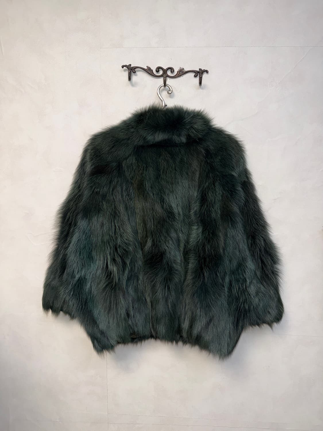 Deep green fox fur coat jacket  상품이미지3