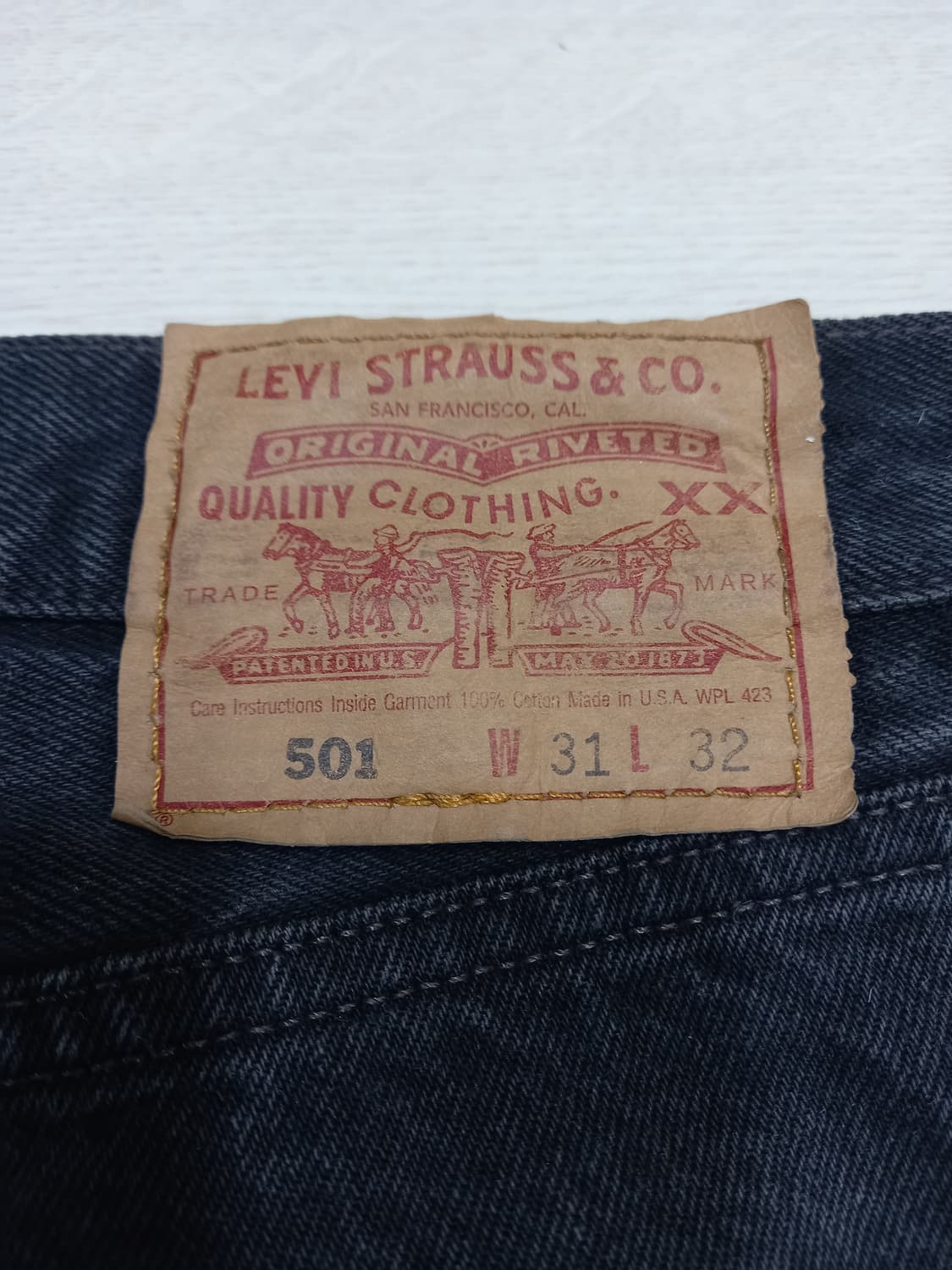31 90's 리바이스501 USA 일자진 블랙 31-457 상품이미지5
