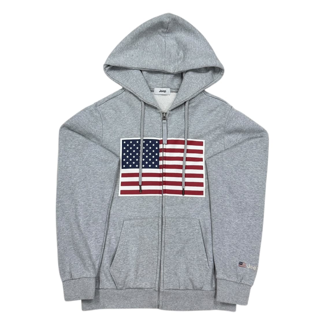 지프 빈티지 성조기 Y2K 후드집업 자켓 그레이 S 상품이미지1