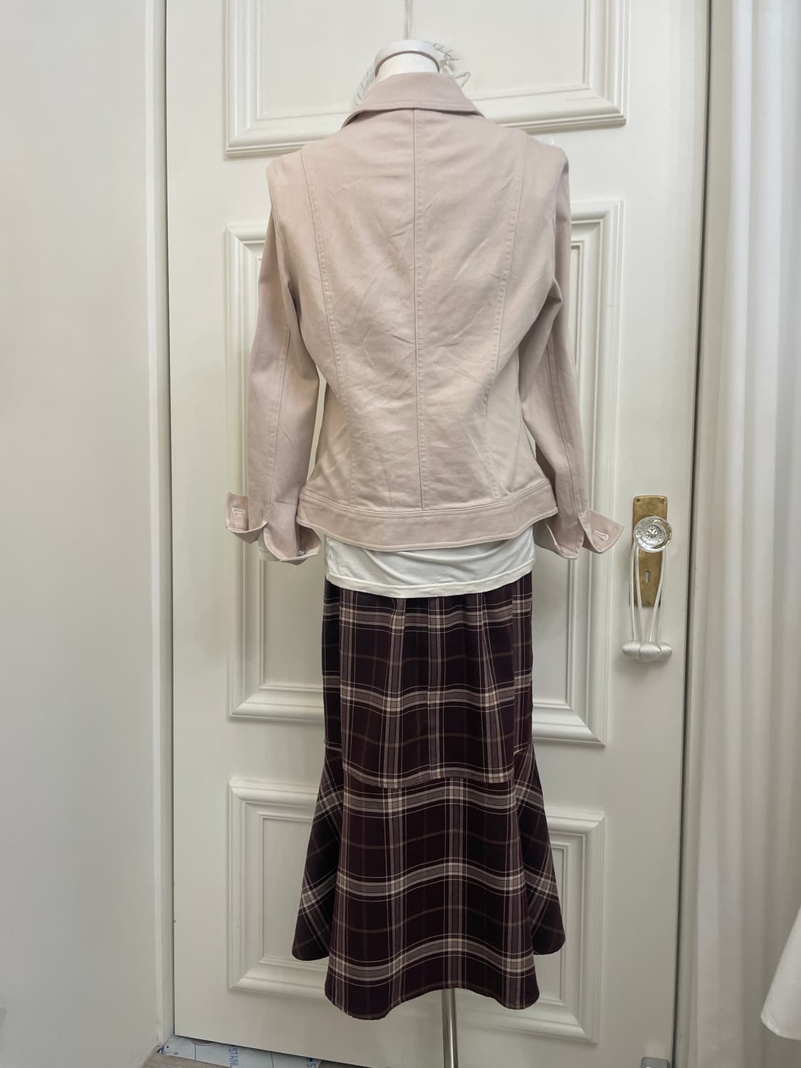 sheer pink cotton basic jacket(size-38) 상품이미지4