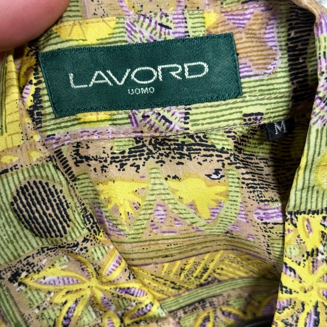 VTG 빈티지 100% 실크 바로크 에스닉 풀 패턴 긴팔 셔츠 상품이미지5