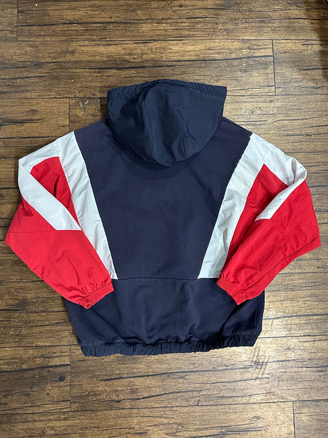휠라 FILA 컬러블록 후드 아노락 후드티 L 네이비 레드 화이트 상품이미지5