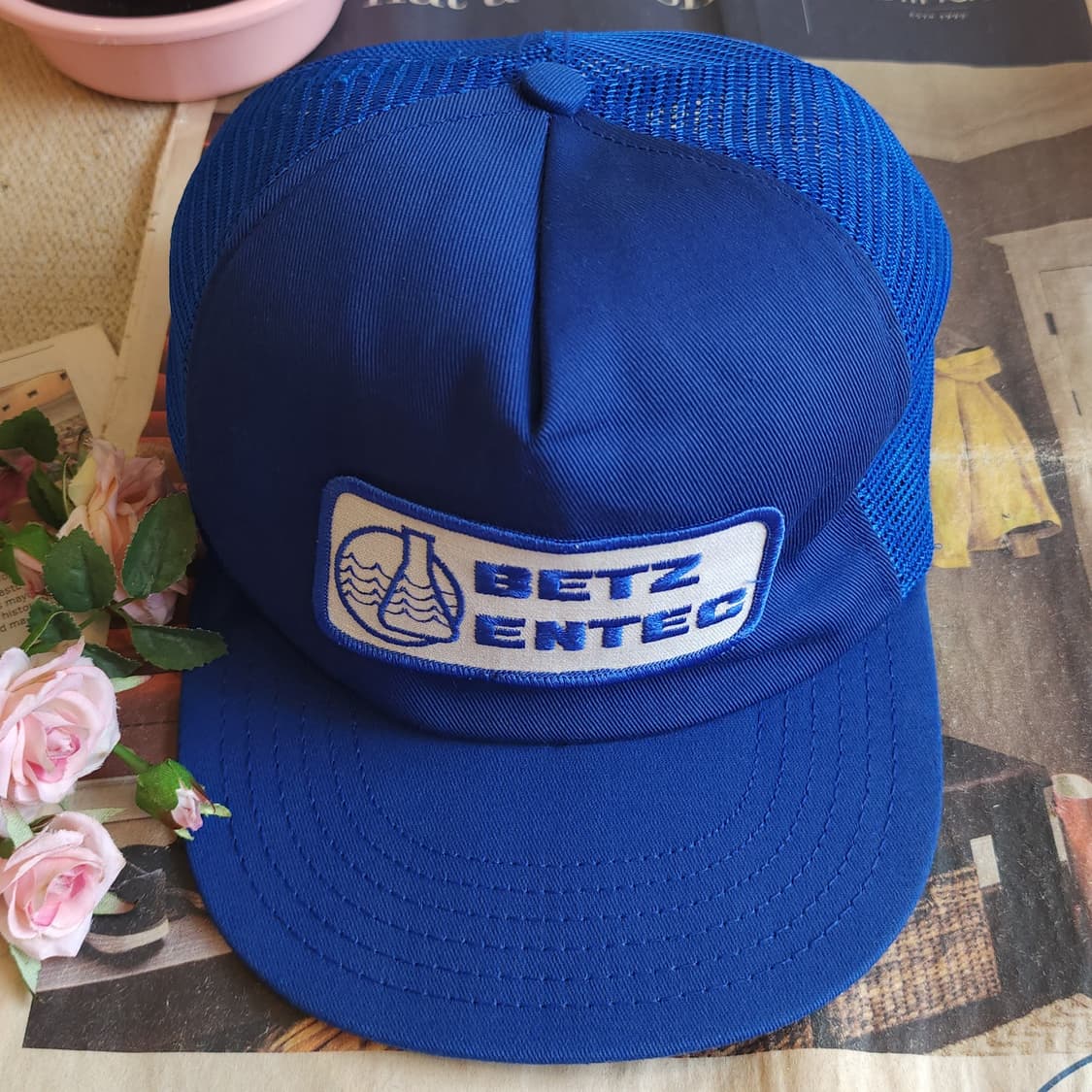90s 빈티지 메쉬 트러커 캡 빈티지모자 미국빈티지 피싱캡 블루 상품이미지2
