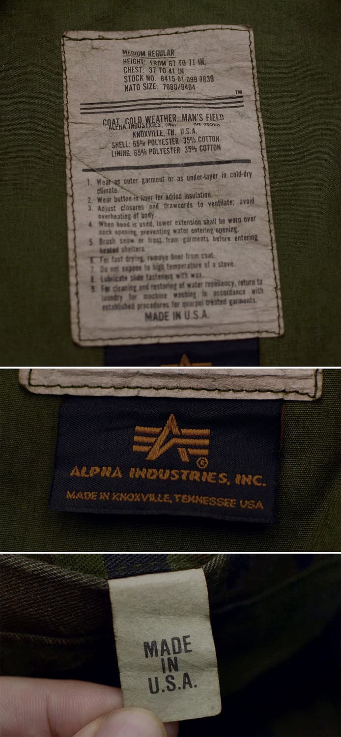 알파인더스트리 USA 오리지널 타이거카모 M-65 자켓 (105+) 상품이미지10