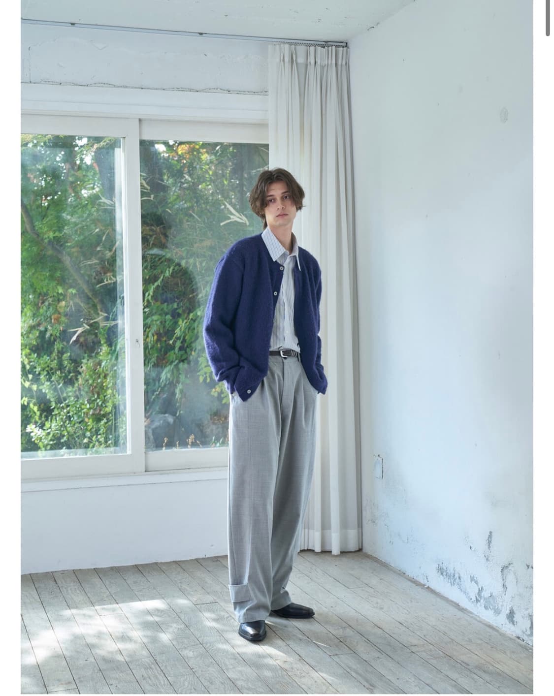 [2] 웨이비니스 모헤어 텍스쳐 라운드 가디건 딥네이비 상품이미지2