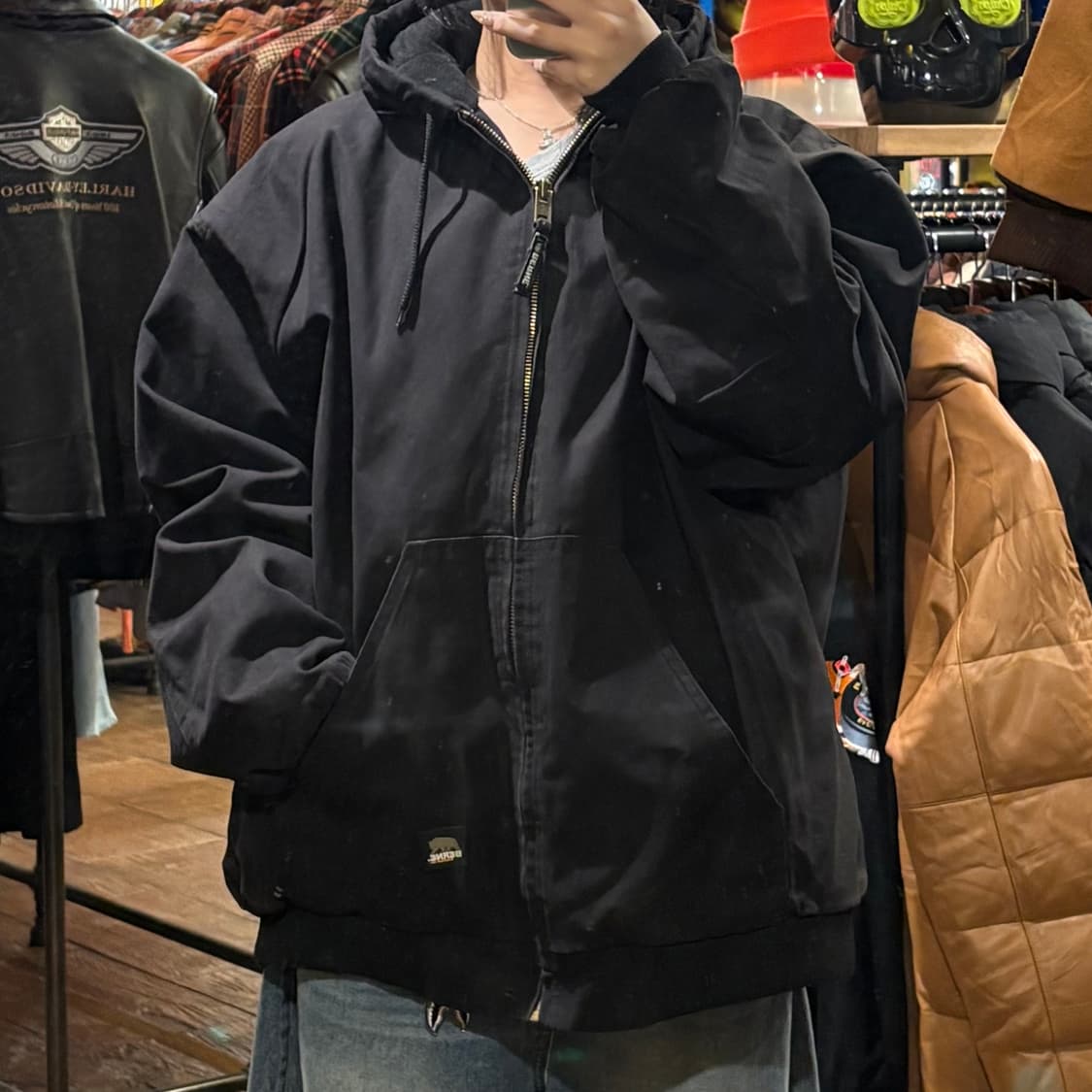 [HI] BERNE 번 후드 워크자켓 블랙 상품이미지1