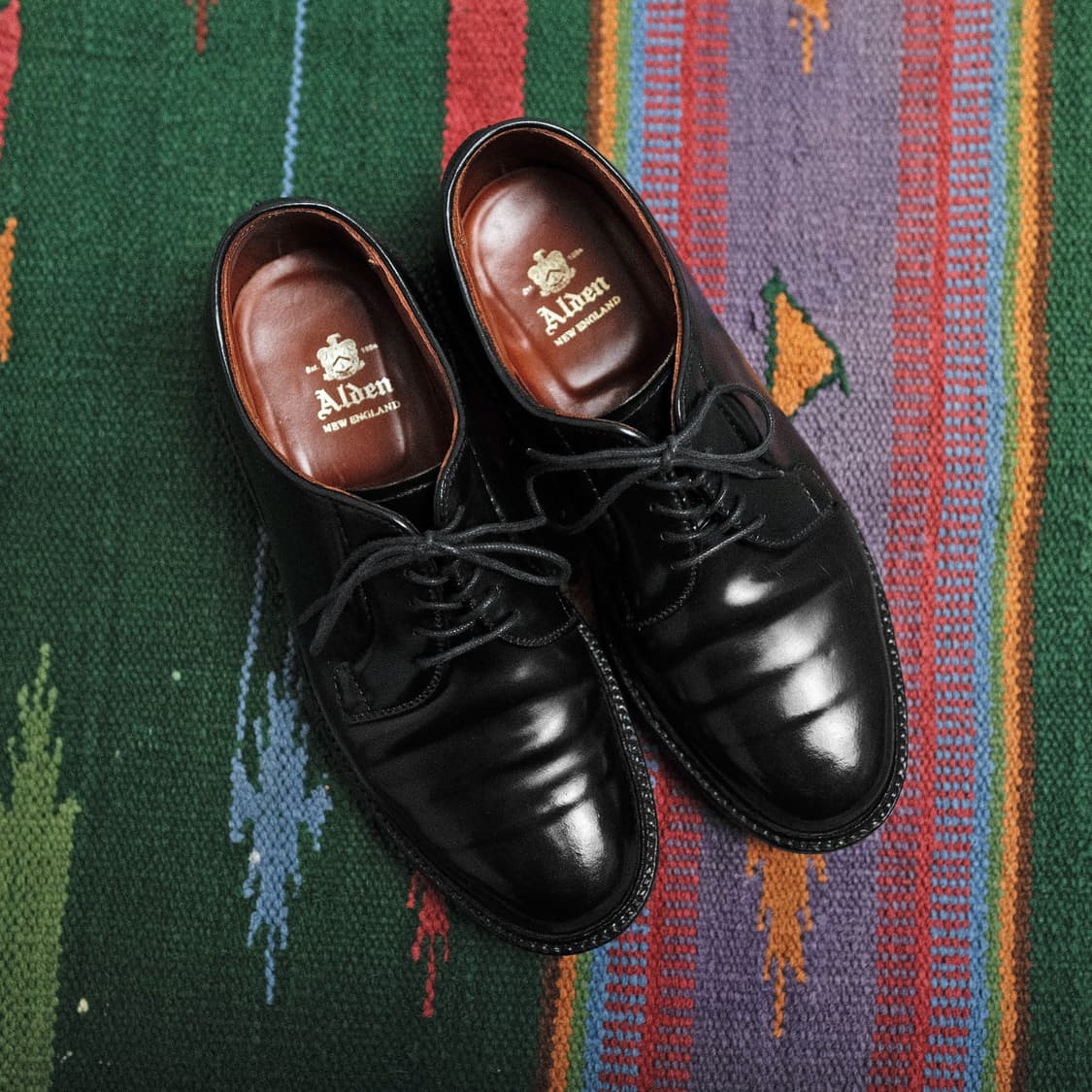 알든 9901 블랙 코토반 플레인 토 더비 5.5D/배리 라스트 상품이미지2