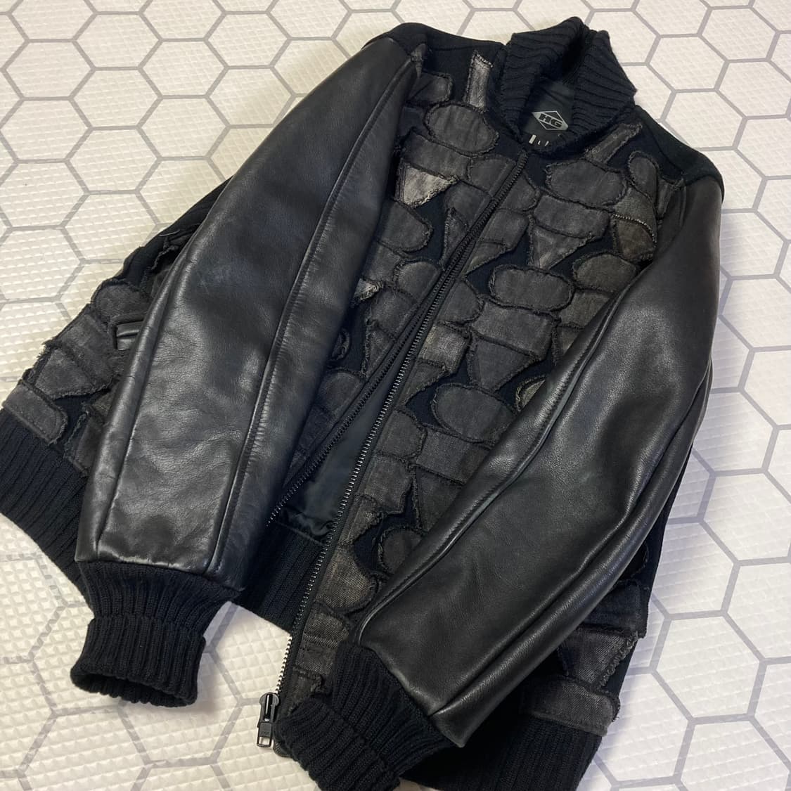 (L) 90s 히스테릭 글래머 패치워크 레더 자켓 상품이미지1