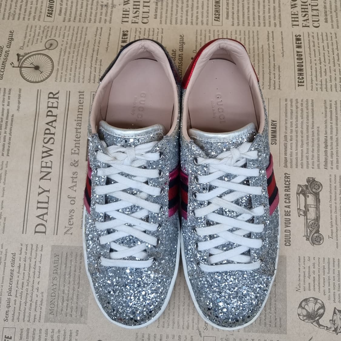 구찌 스니커즈 실버 글리터 36.5 235 상품이미지2