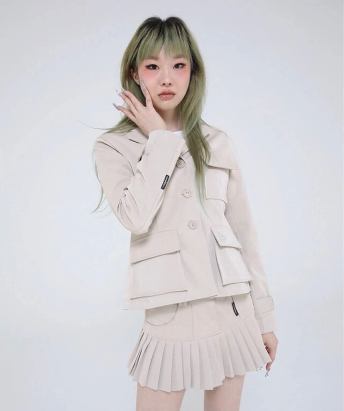 어글리쉐도우 uglyshadow pleated leather jacket 상품이미지1