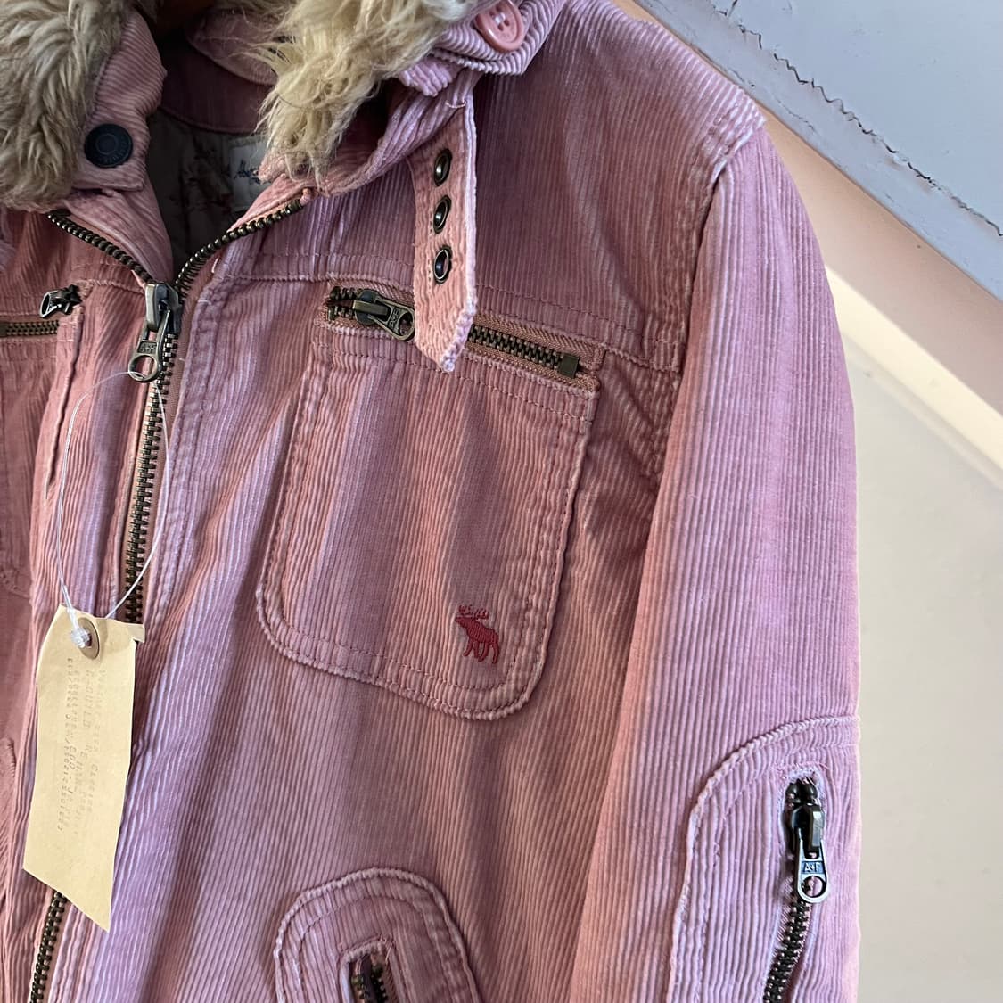 아베크롬비 코듀로이 울프조 카라 핑크 와이투케이 상품이미지2