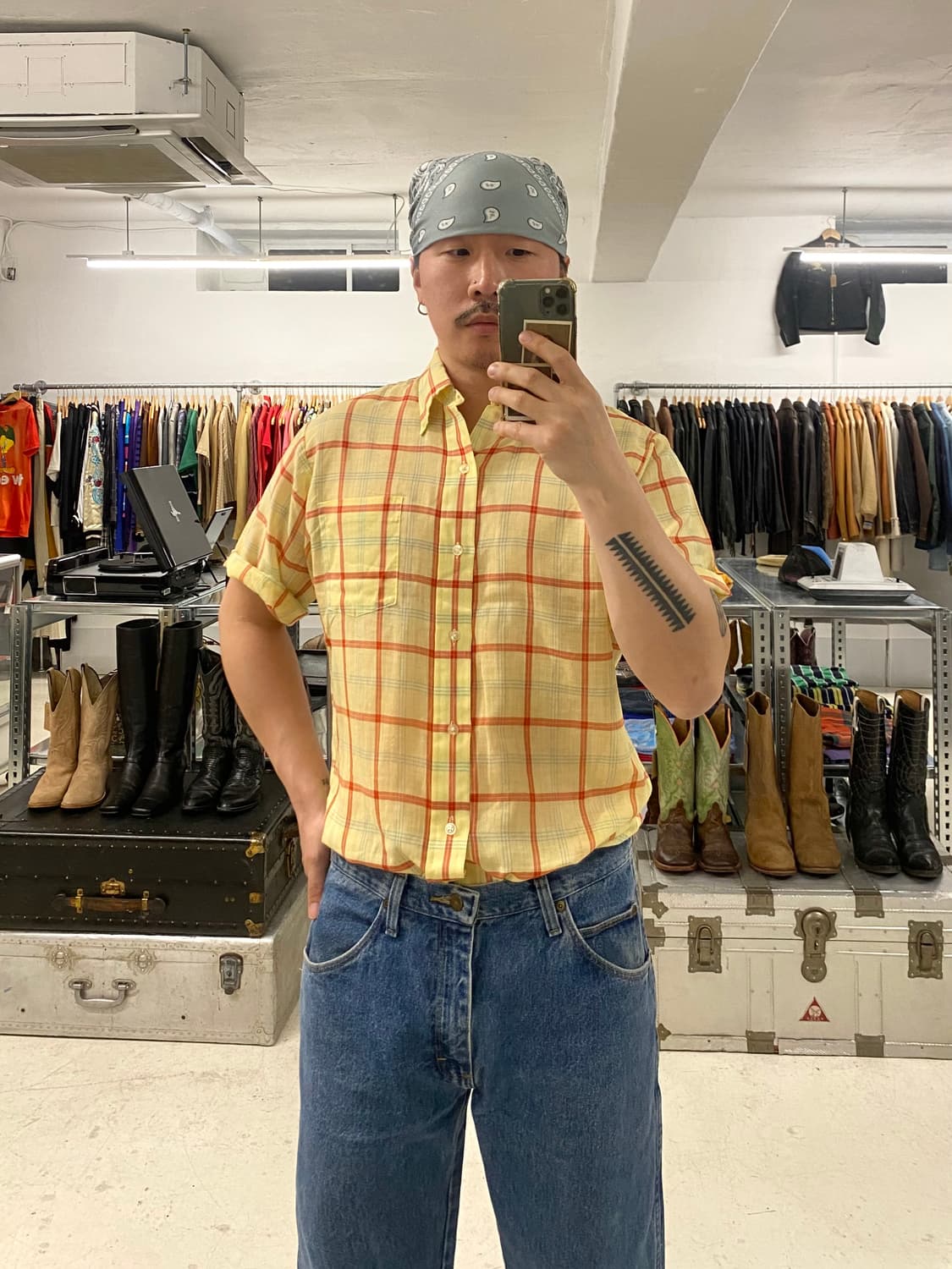 70's SEARS 1/2 check shirts 70년대 시어스 셔츠 상품이미지1
