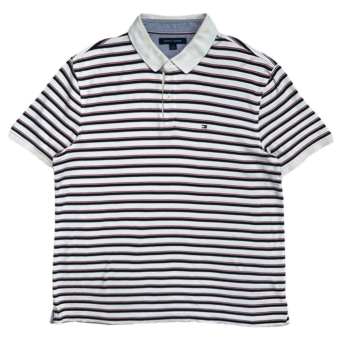 TOMMY HILFIGER PK 스트라이프 카라티 화이트 L/G 상품이미지1