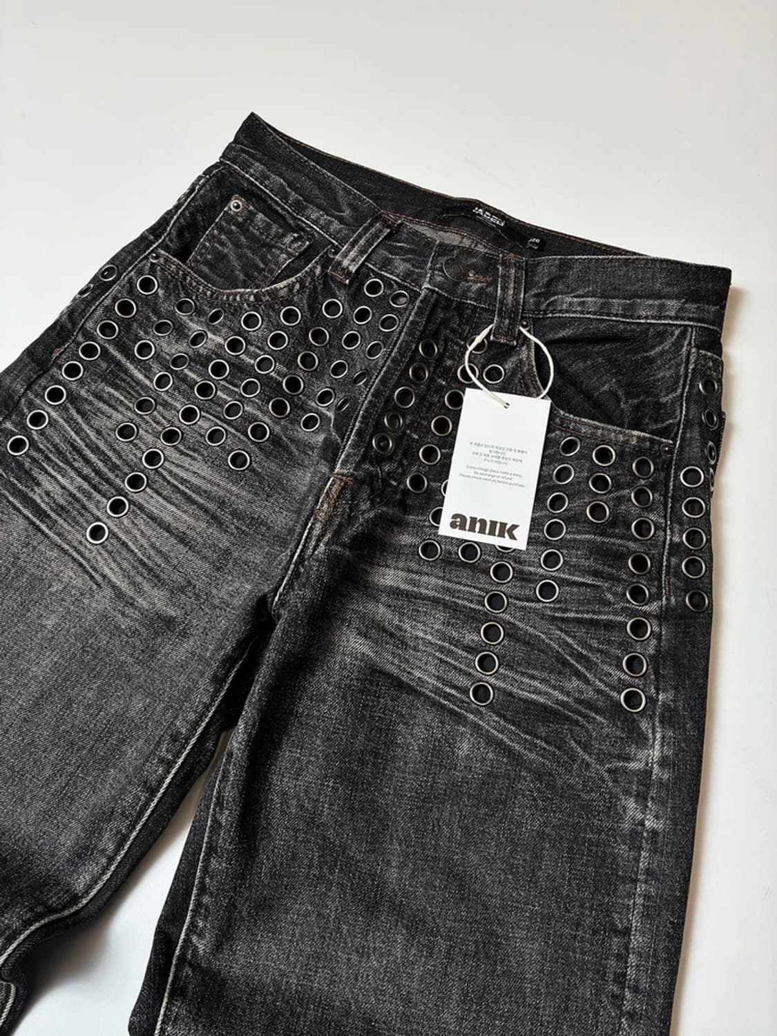 제이드런던 펑크 스터드 에이징 스트레이트 데님 팬츠 PN9147 상품이미지2