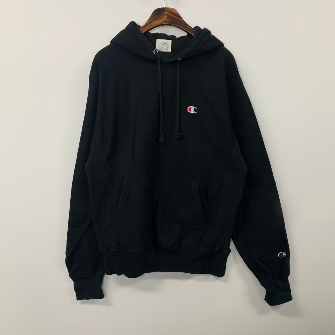 챔피온 리버스위브 블랙 후드티 상품이미지2