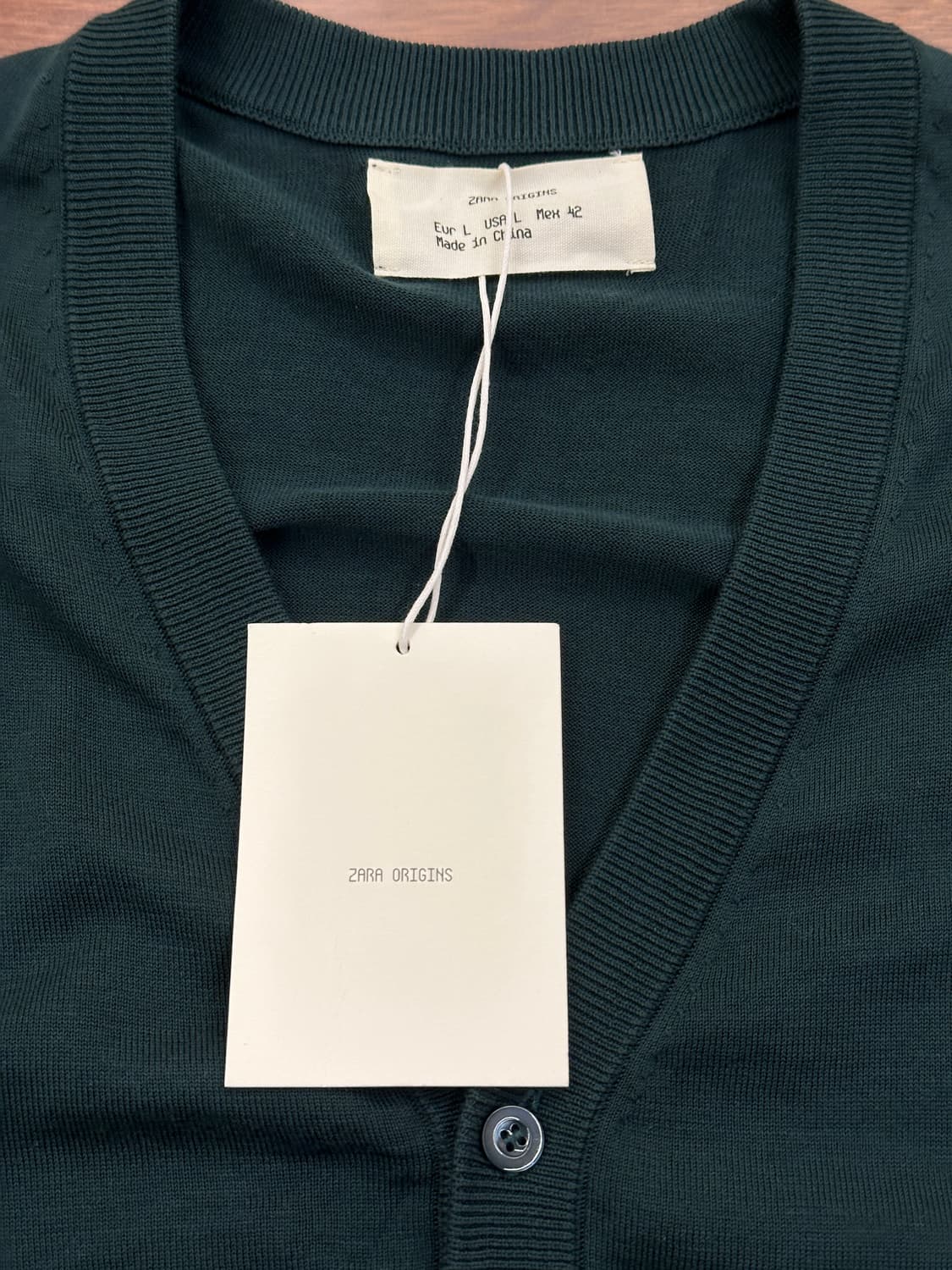 [새제품] 자라 오리진 실크 가디건 딥그린 L, XL 상품이미지2