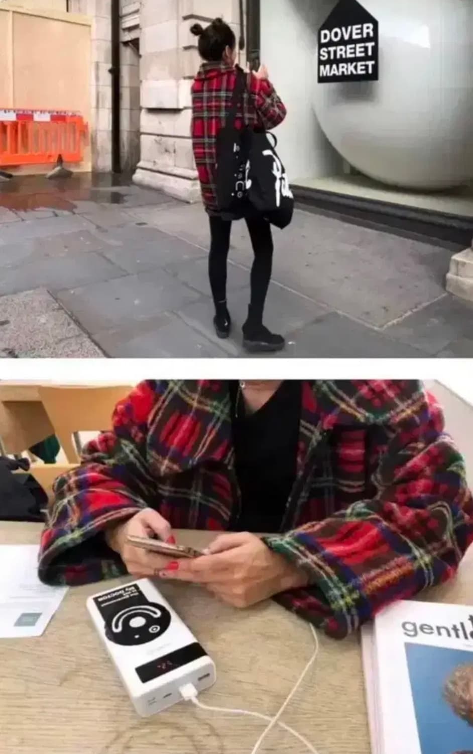 투머치토커 타탄체크 코트 상품이미지4