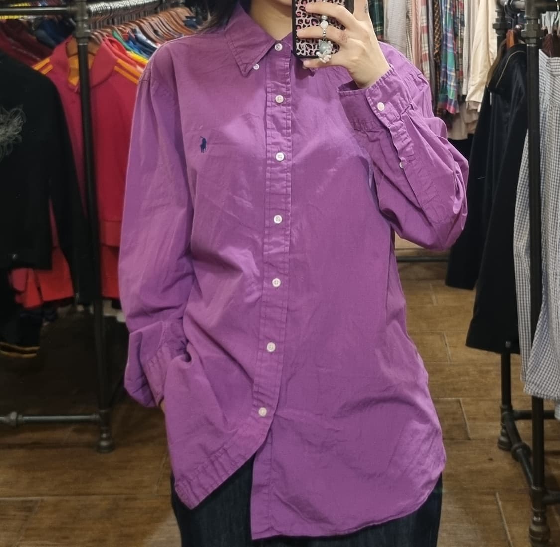 [Hi] polo 폴로 긴팔 셔츠 퍼플 상품이미지3