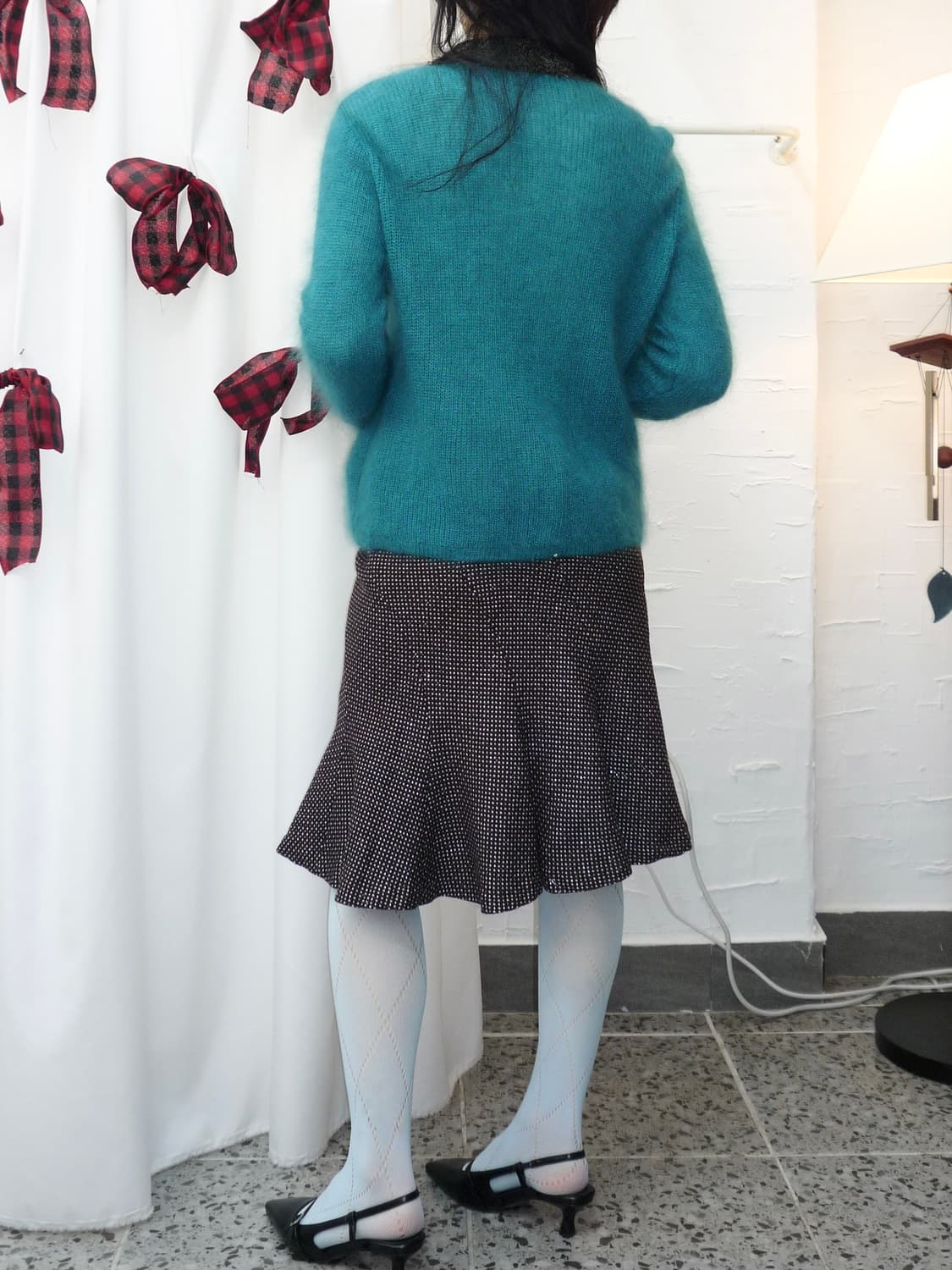 Teal whisper fur cardigan 상품이미지4