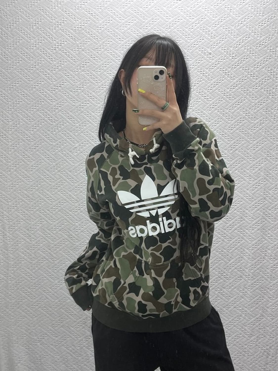 아디다스 희귀 스트릿 카모플라주 밀리터리 기모 후드티 100 C07462 상품이미지2