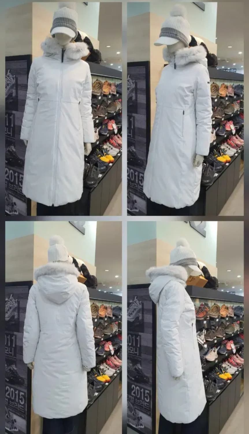 (새제품)K2패딩 여성 구스다운 리버시블 양면 롱다운(초코와인색 90) 상품이미지9