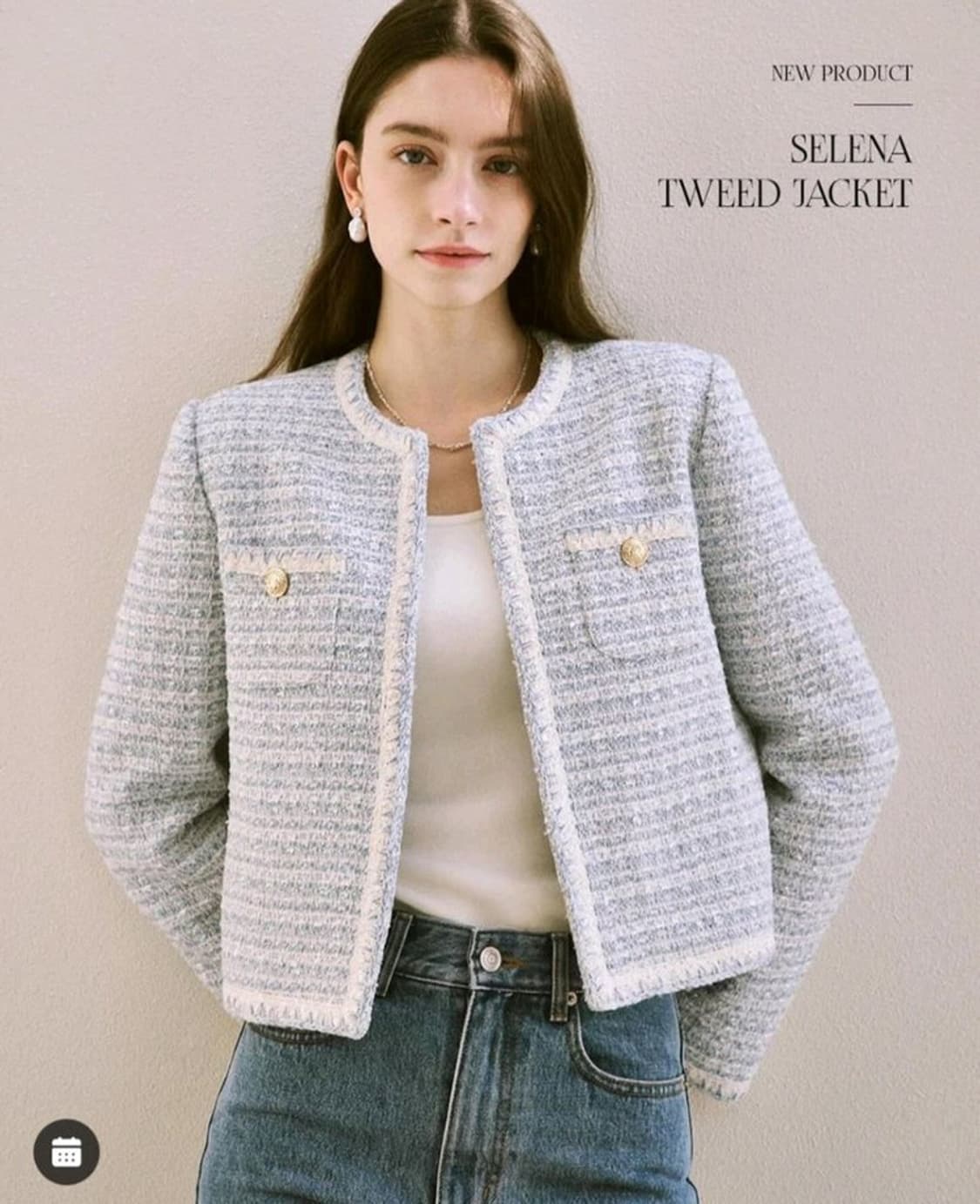 칙스라벨 셀레나 트위드 자켓(스카이블루)S 상품이미지1