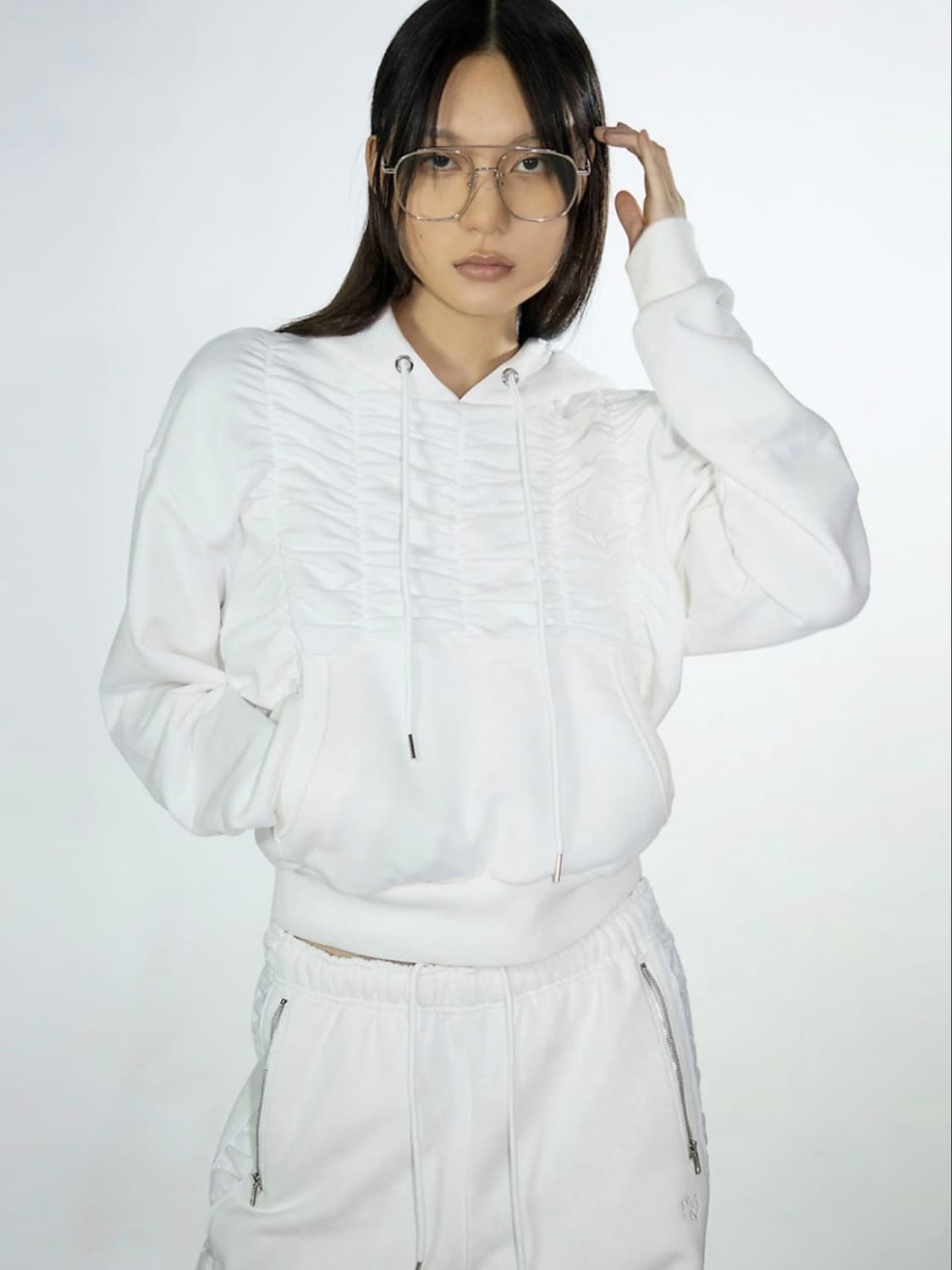 김미더영 셔링 스웨트 후디 상품이미지2