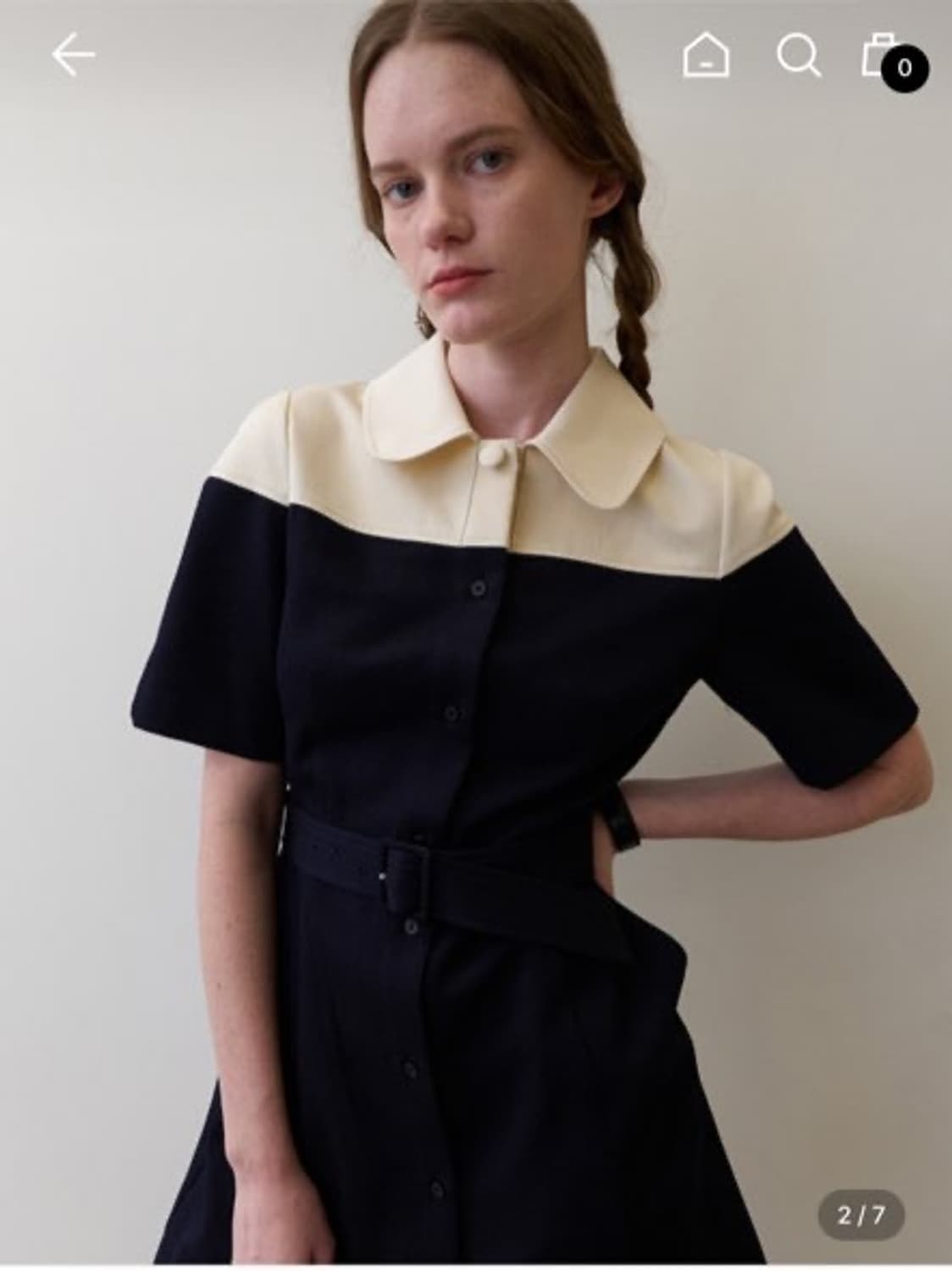 마론에디션 네이비 미니 드레스 Navy Cotton Mini Dress 상품이미지2