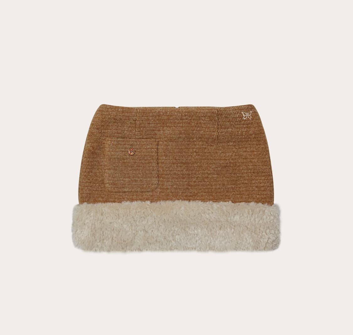 나비버스 베어 퍼 스커트 브라운 상품이미지1