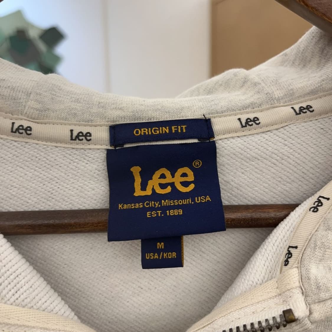 LEE 빈티지 대장핏 모던 캐주얼 오트밀 후드집업 M C09499 상품이미지5