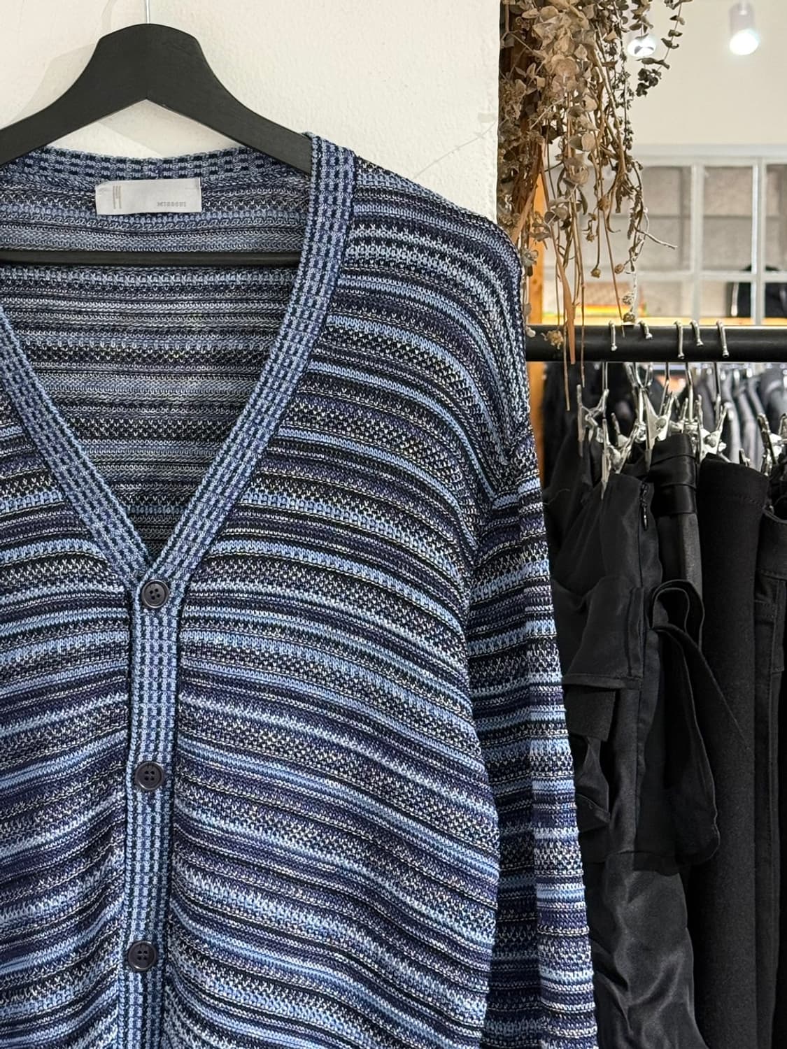 미쏘니 블루 스트라이프 오버사이즈 니트 가디건 상품이미지3
