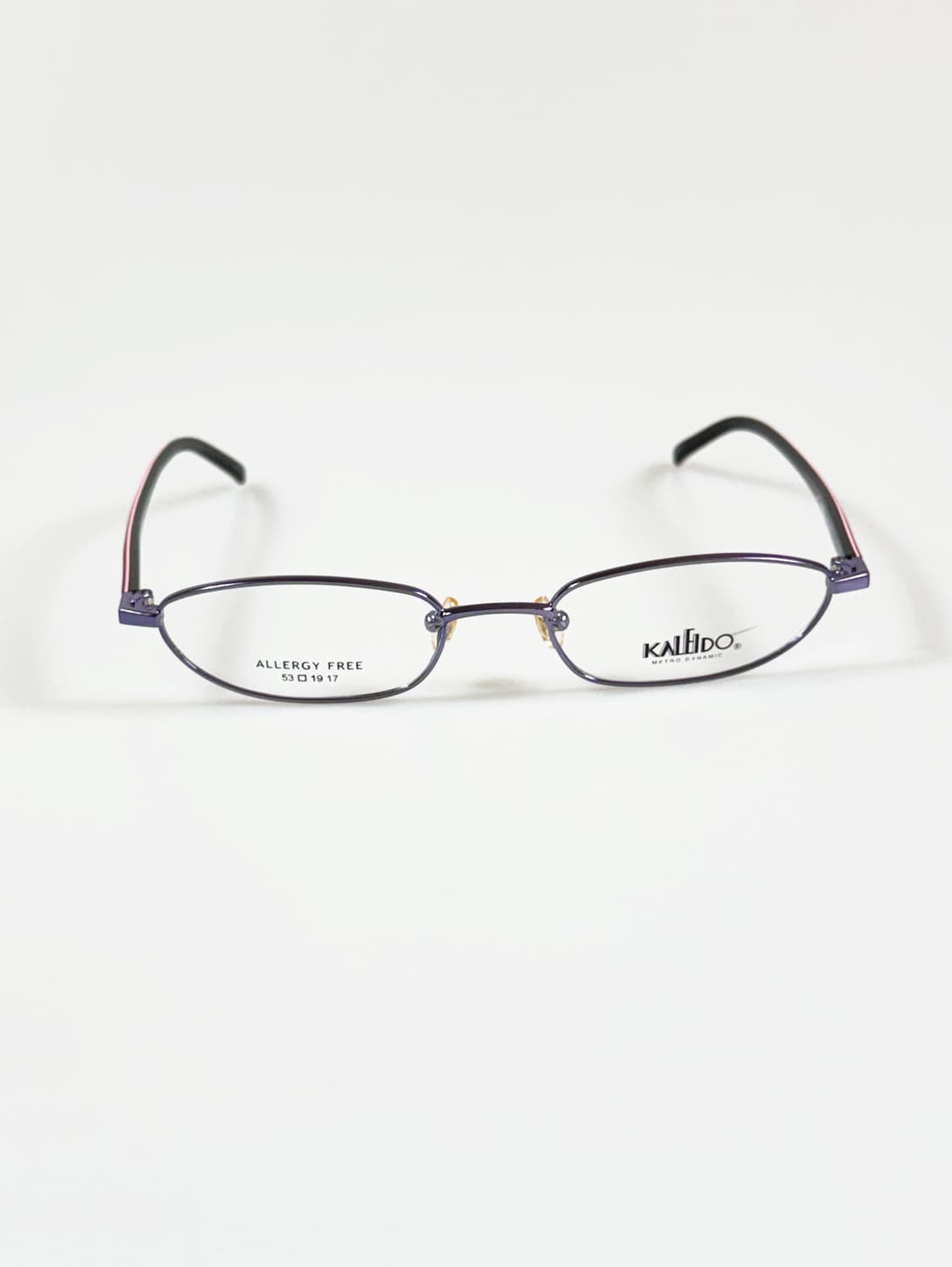 90s KALEIDO 슬림 스퀘어 블루 메탈 프레임 빈티지 안경 상품이미지2