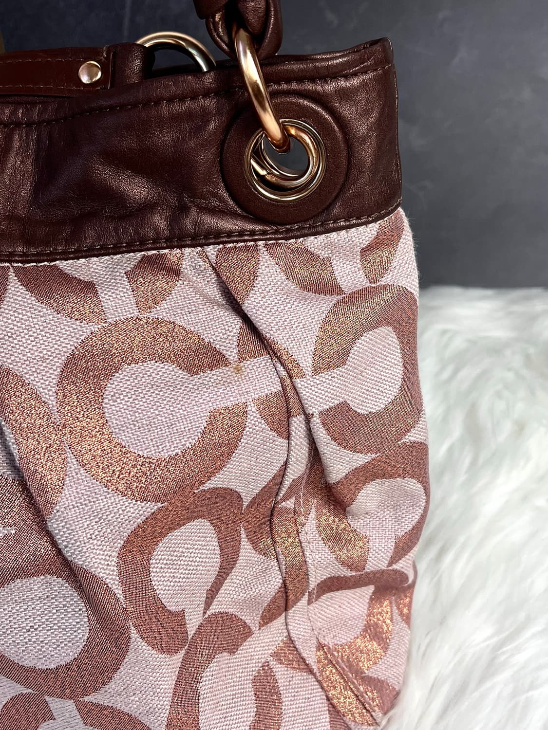 90s Coach Chocolate Rose Gold Signature 상품이미지6