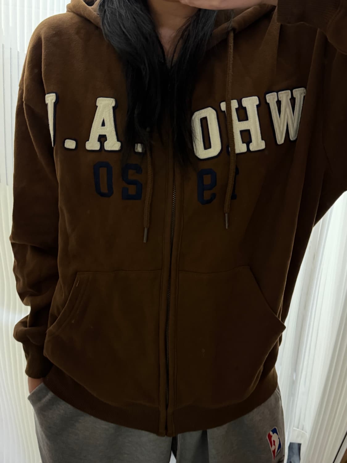 후아유 브라운 후드집업 M 상품이미지1