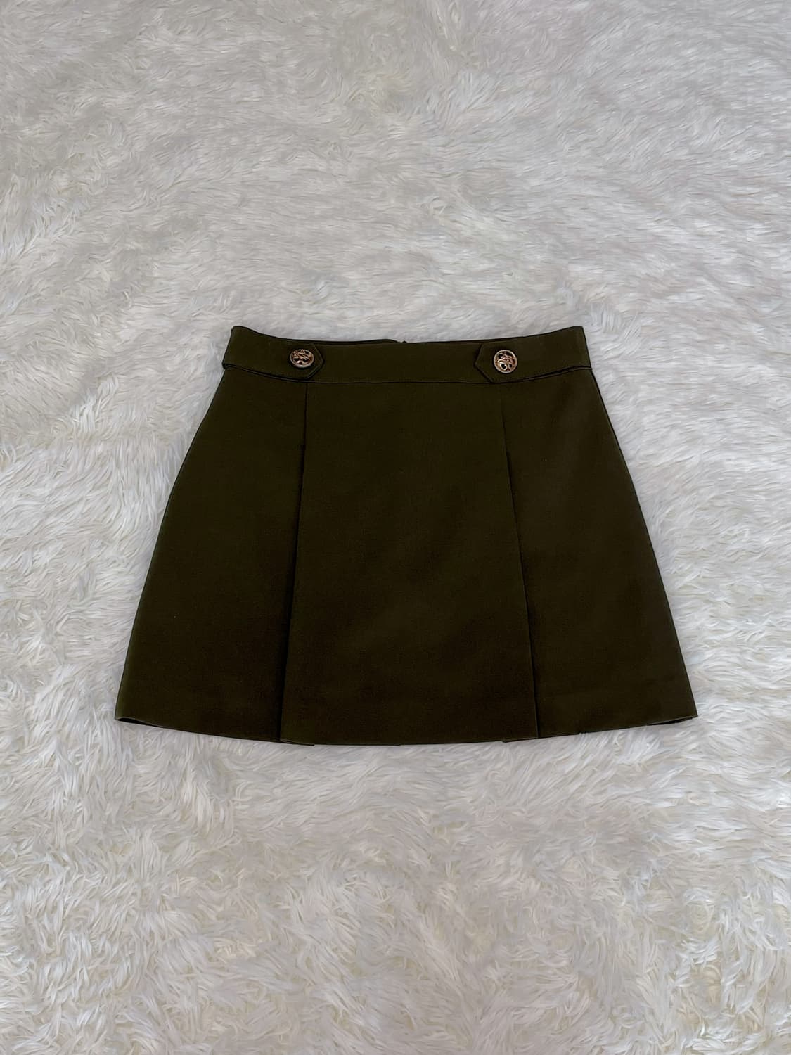 갸루템) 카키 금장 스커트 상품이미지1