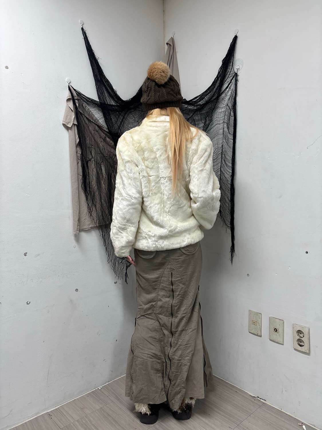 Y2K White&Ivory fleece Zip Up 상품이미지3