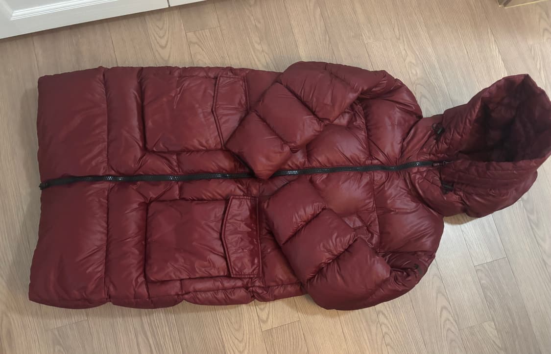 새상품급 코오롱 뉴볼륨 벌키 하이넥 빅후드 구스다운 야상형 롱패딩 상품이미지2