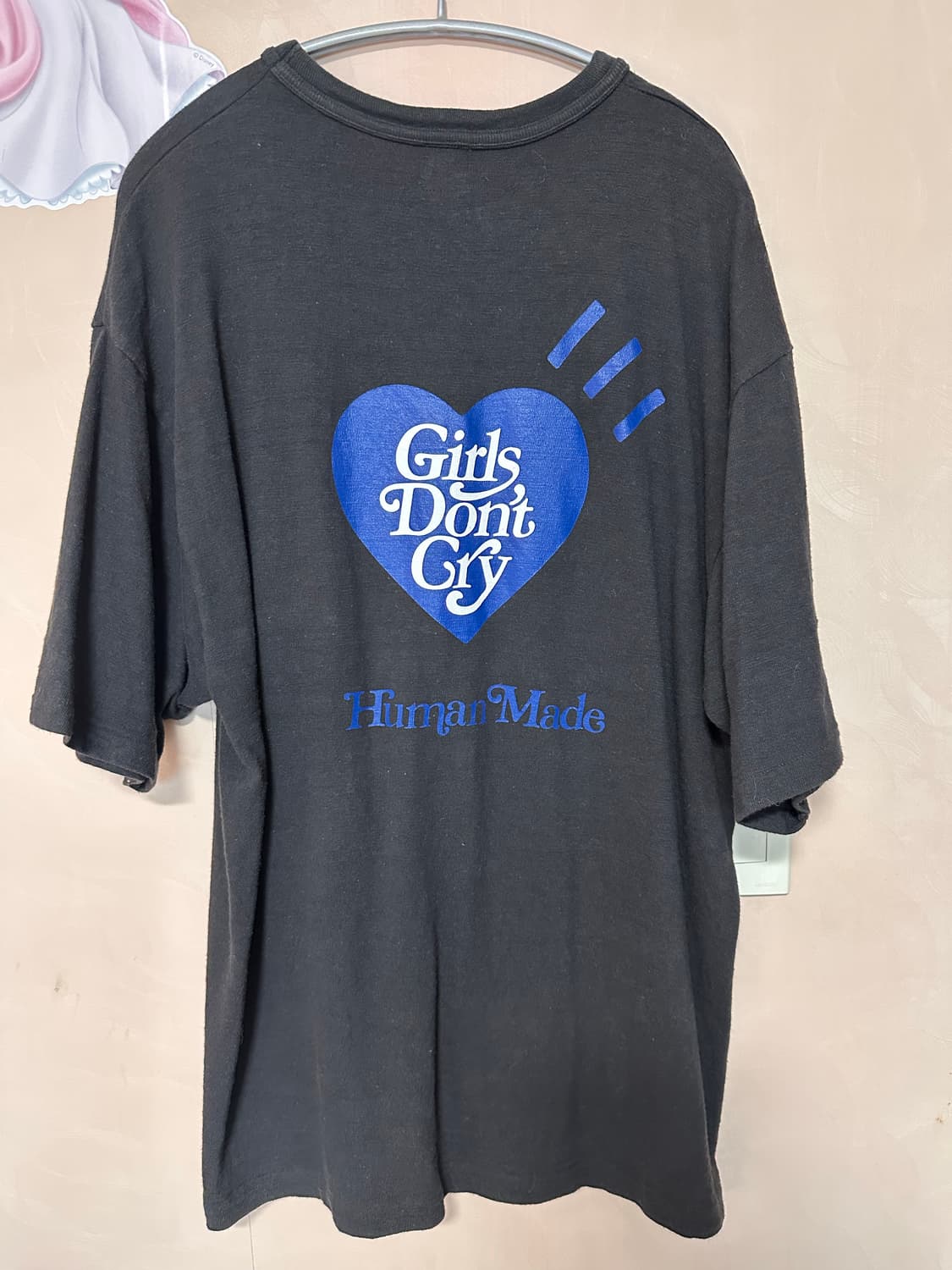 XL) 휴먼 메이드 x 베르디 걸스 돈 크라이 화이트 데이 티셔츠 블랙 상품이미지4