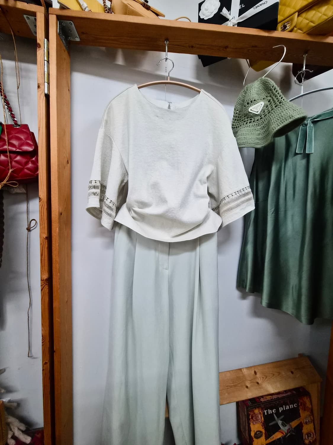 주크 민트 엣지 레이스티. 샤틴 밀크민트 와이드팬츠 상품이미지1