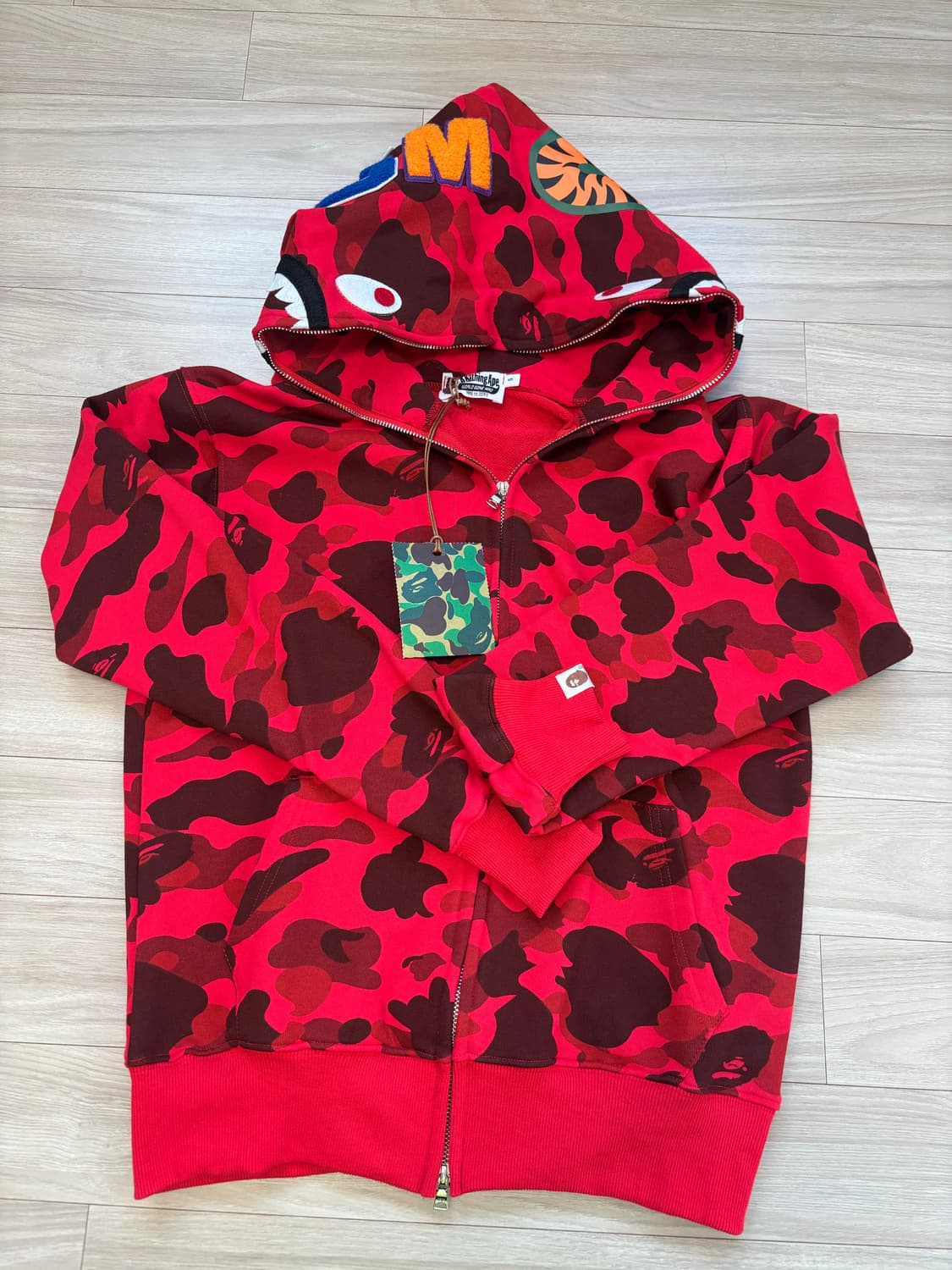 베이프 레드 카모 샤크 후드집업 새상품 (S) 상품이미지1