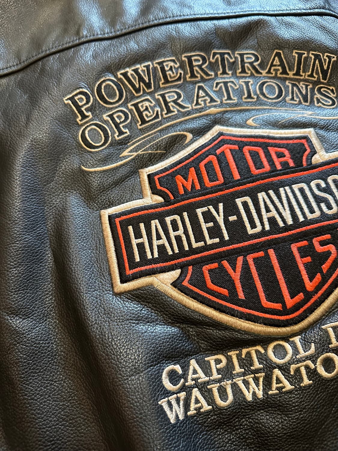 할리데이비슨 "Powertrain Operations" 레더자켓 - XL 상품이미지1