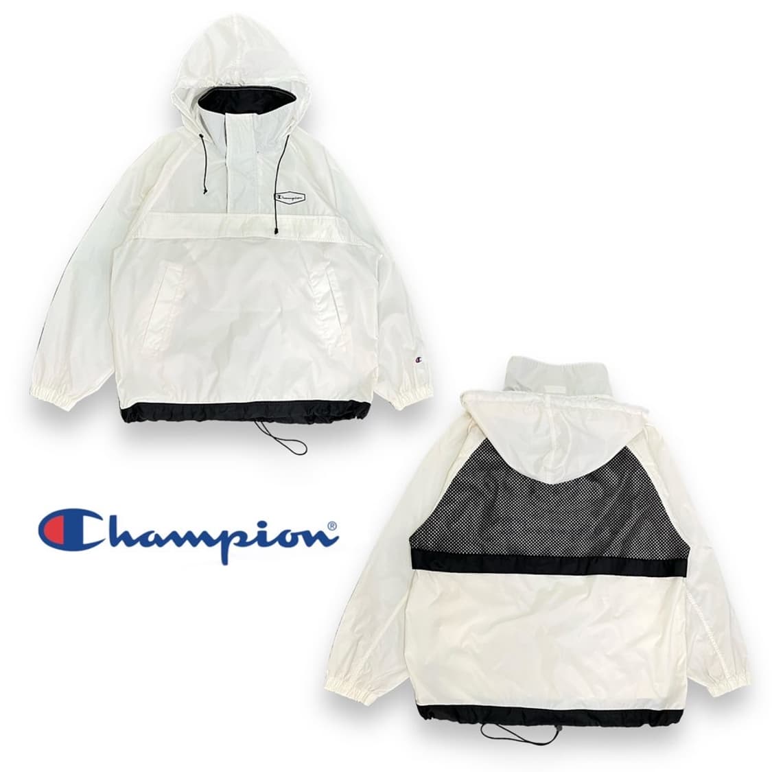 챔피온 화이트 바람막이 아노락 상품이미지1