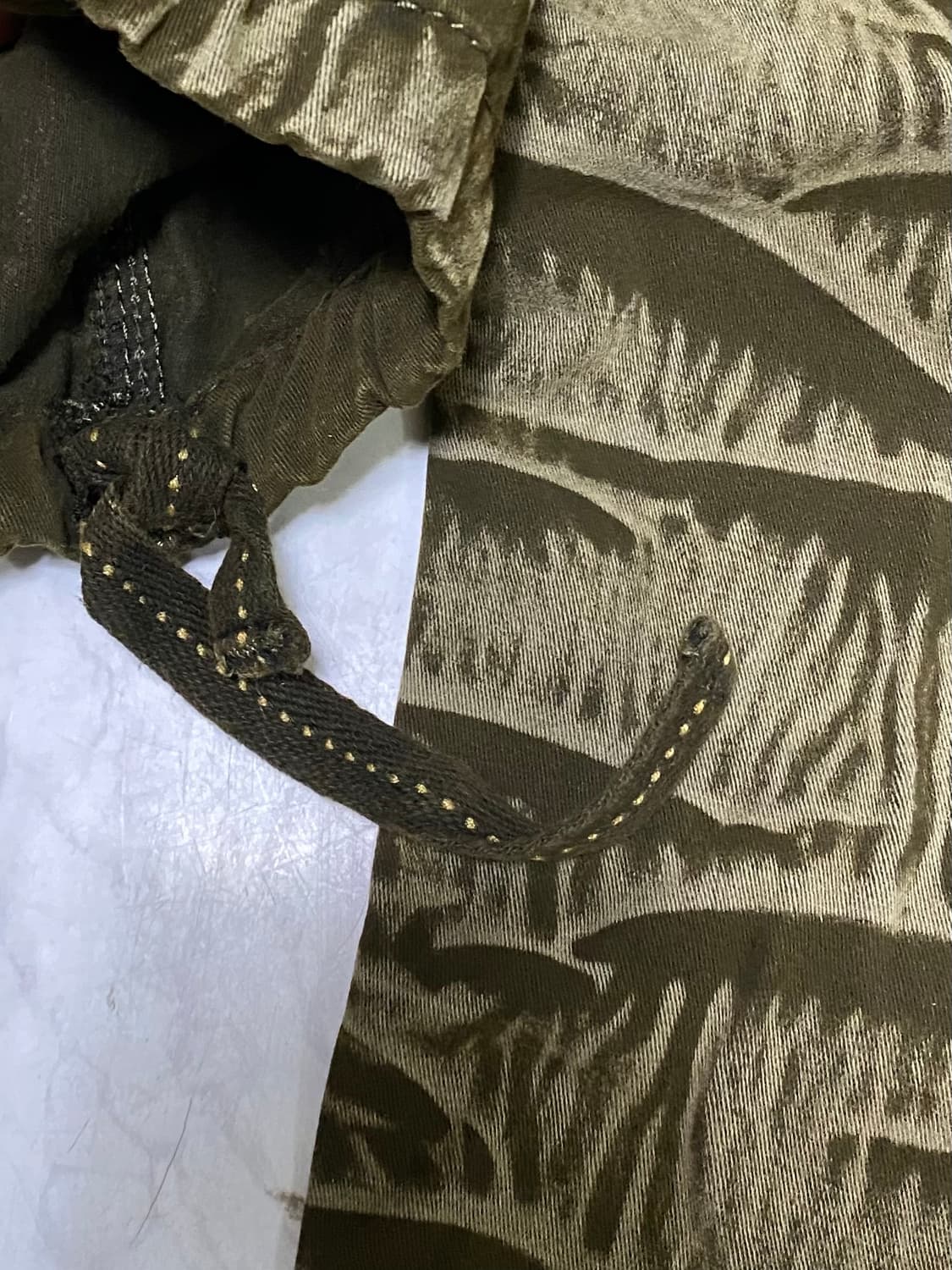 빈티지 워싱 카고 바지 올리브 허리 36인치 상품이미지5