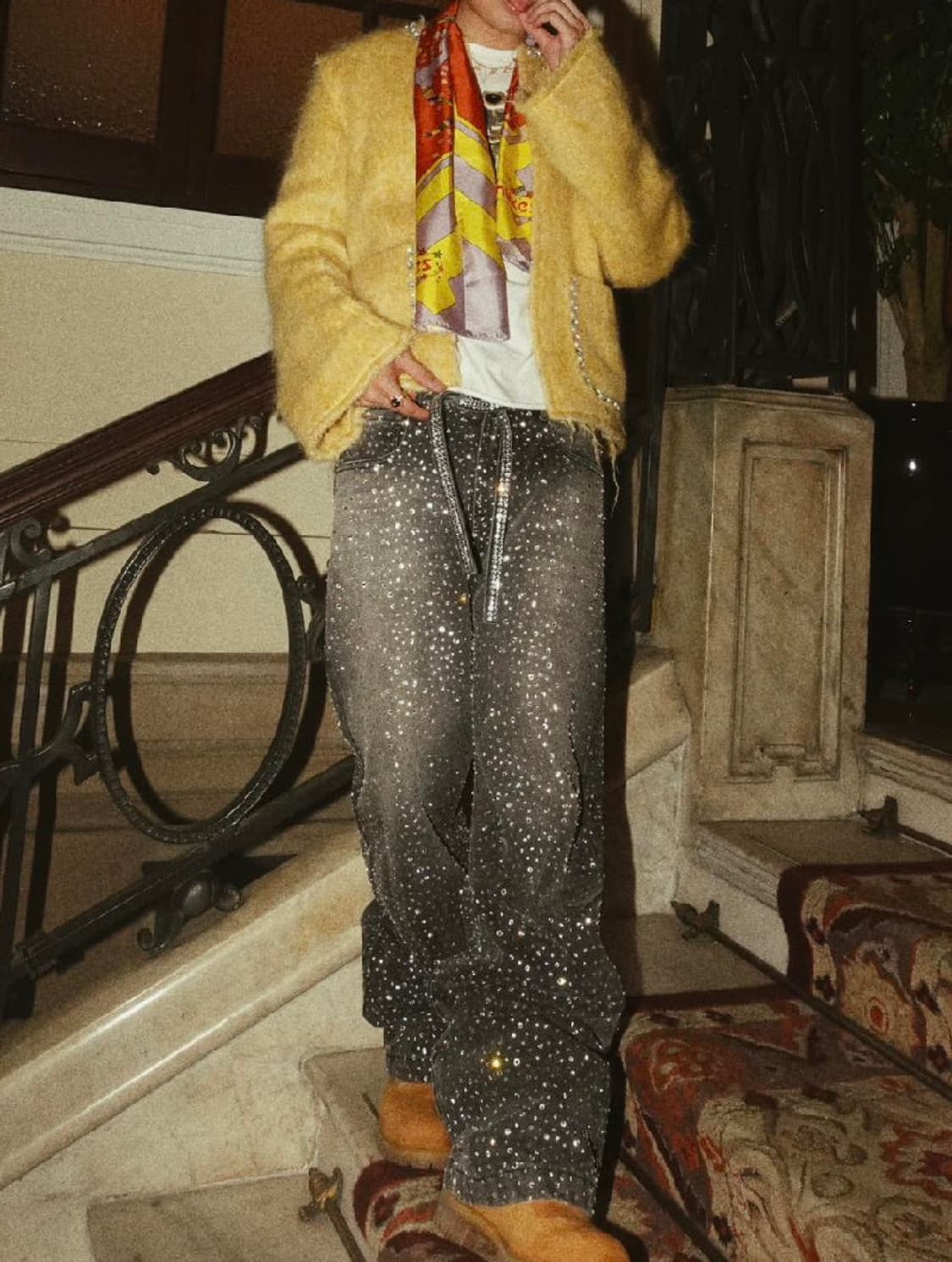 Birthofroyalchild Swarovski pants Denim 상품이미지1