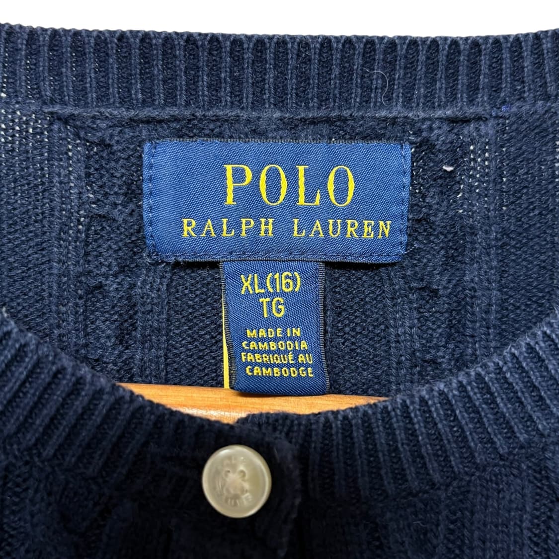 3769 폴로 랄프로렌 네이비 꽈베기 케이블 니트가디건 상품이미지4