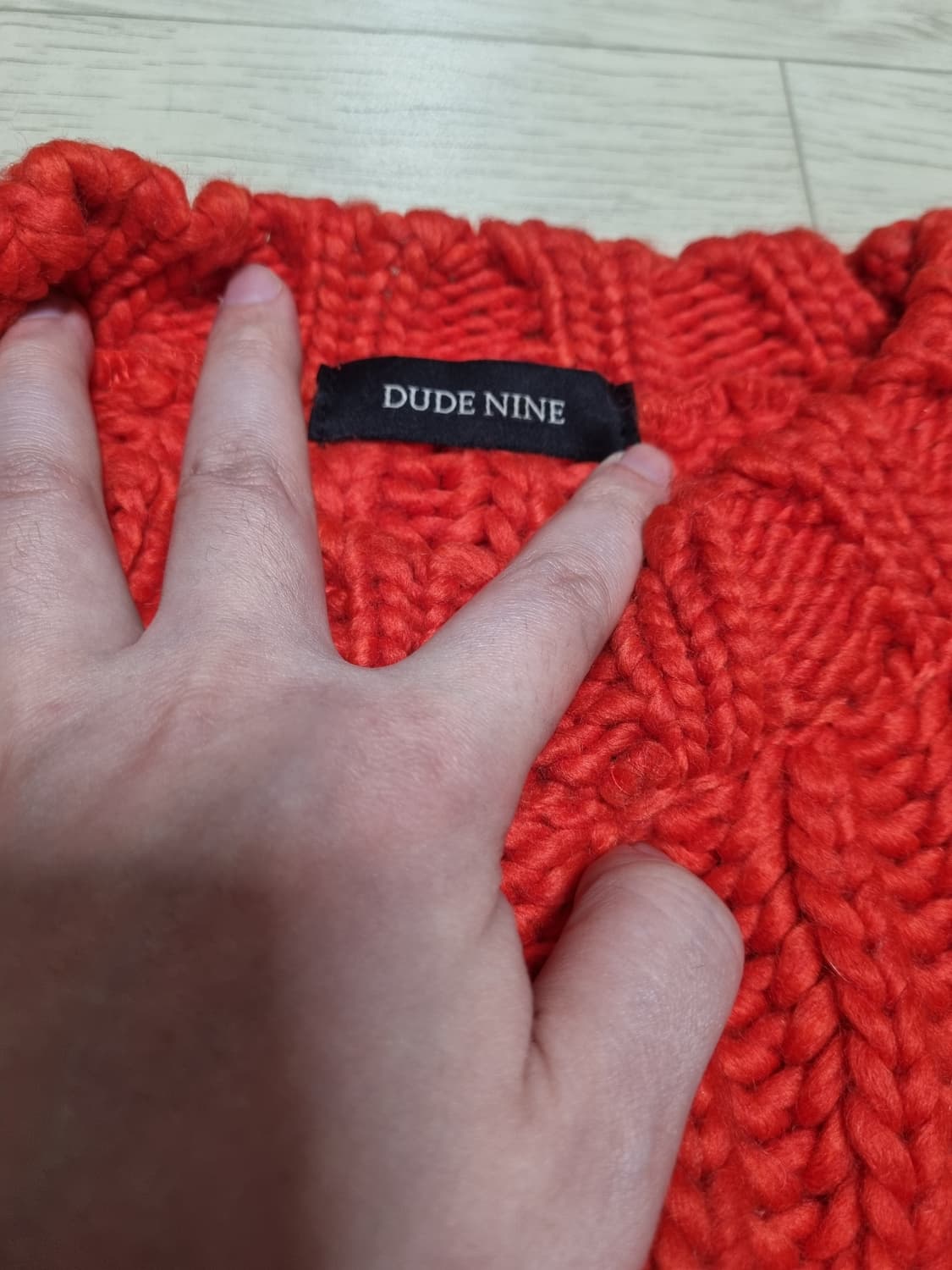 듀드나인 와플 벌키 니트 L 상품이미지2