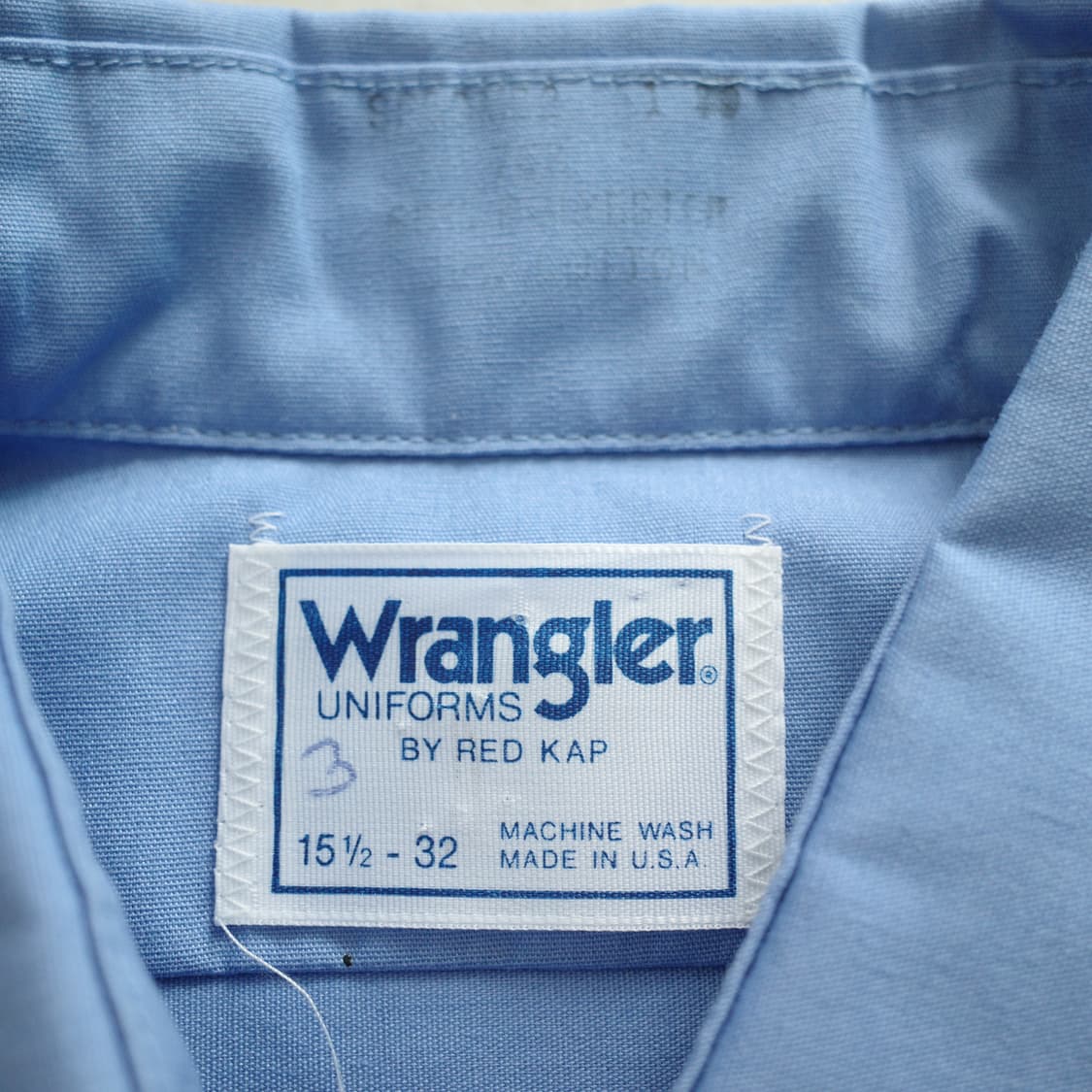 90s 랭글러 레드캡 MADE IN USA 워크셔츠 블루 100 상품이미지5