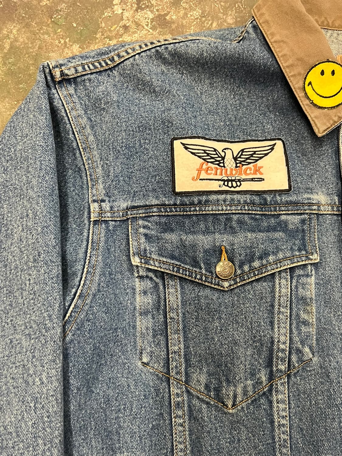 [L] GEAR 빈티지 데님 트러커 자켓 패치 커스텀 상품이미지3