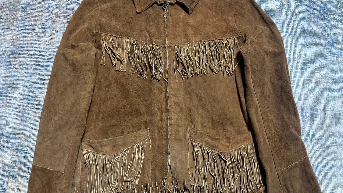 USA 60s~70s 미국빈티지 웨스턴 히피 리얼 스웨이드 프린지 자켓 상품이미지6