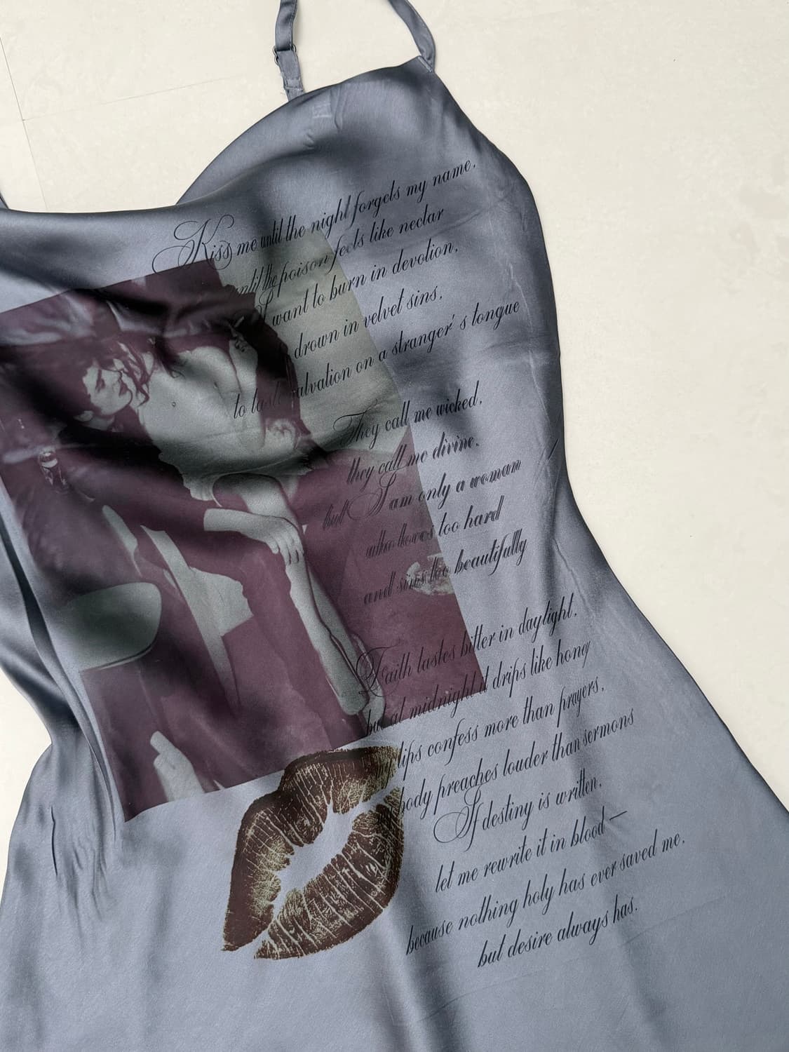 새틴 그래픽 슬립 미니드레스  상품이미지5